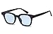 Bestum Inspired Square Sunglasses With Rivets Tinted Lens UV400 (Black, Light blue)