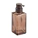 mDesign Glass Refillable Foaming Hand Soap Dispenser Modern Square Pump Bottle for Bathroom Vanities or Kitchen Sink, Countertops - 2 Pack - Sand Brown/Bronze