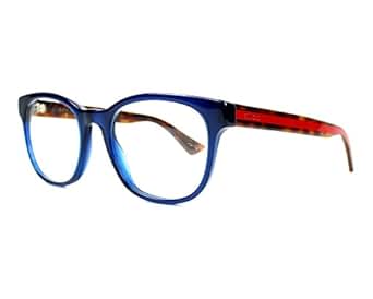 Gucci GG 0005O 008 Blue Plastic Square Eyeglasses 53mm