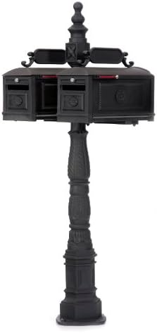 Locking Victorian Barcelona Decorative Cast Aluminum Double Better Box Mailbox Black