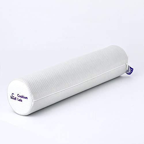 Cushion Lab Neck Roll Pillow for Neck Relief Extra Dense Memory Foam Round Cylinder Bolster