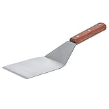 5 X 4-Inch Blade Hamburger Turner With Wooden Handle, Stainless Steel Wide Blade Solid Turner Spatula, Griddle Grill Turner/Burger Spatula By Tezzorio