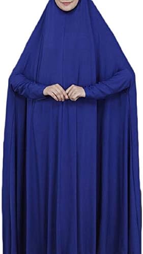 ONTBYB Women's Vintage Solid Kaftan Abaya Muslim Jilbab Maxi Dress