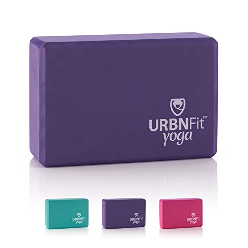 URBNFit Yoga Block – 1PC – Moisture Resistant High Density EVA Foam Block – Improve Balance and Flexibility Perfect for Home or Gym – Free PDF Workout Guide (Purple)