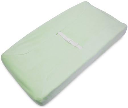 TL Care Heavenly Soft Chenille Fitted Contoured Changing Pad Cover Celery