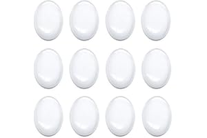 Enenes 30x40mm Glass Cabochons 50PCS Oval Clear Flat Cabochon Tiles for Jewelry Making, Pendants, Crafts, DIY Art