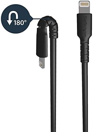 StarTech.com USB to Lightning Cable - 3.3 ft/1 m - MFi Certified Lightning Cable - Heavy Duty Lightning Cable - Black - Image 3