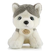 Krisphily Lifelike Huskies Dogs Sitting 10" Stuffed Animals Puppy Plush Toys Doll Baby Kids Gifts