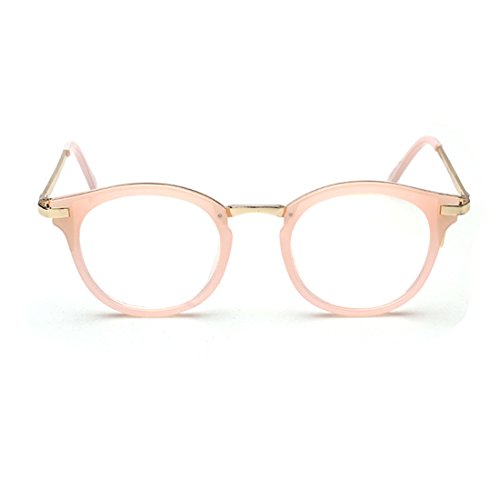 D.King Vintage Round Prescription Eyeglasses Horn Rim Clear Lens Eye Glasses Frame Pink