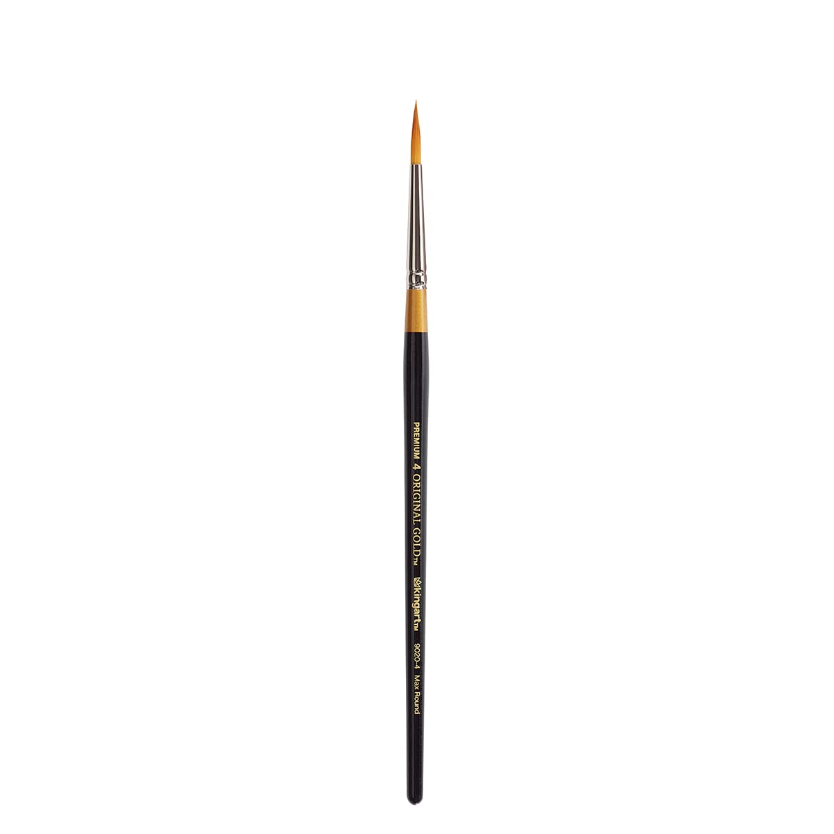 KINGART Premium Original Gold 9020-4 ULTRA ROUND Series Artist Brush, Golden Taklon Synthetic Hair, Short Handle, for Acrylic, Watercolor, Oil and Gouache Painting, Size 4