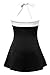 YaYa Bay Swimsuit, Womens Vintage Sailor Straps Halter Pin Up Swimsuit One Piece Cover Up Bathing Suit 2X Large Size Black