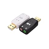 Cable Matters 2-Pack USB Audio Adapter (USB to Audio Jack, USB to Stereo, USB to 3.5mm Adapter) for Windows and Mac