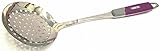 Skimmer Spoon/Strainer Ladle - Stainless Steel - With Sanding Handle - Perforated Style For Kitchen Food (14-in)