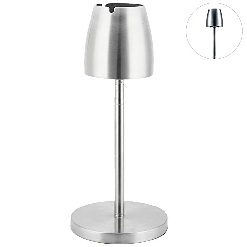 Ozzptuu Stainless Steel Adjustable Floor Standing Cigar Ashtray Creative Portable Ash Tray for Home/Office/Hotel/Bar Decor