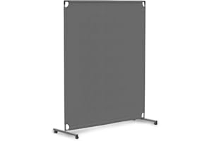 STEELAID Steel-AID 50-inch Rolling Privacy Room Divider - Freestanding Office Wall Partition with Non See-Through Blackout Screen - Sturdy & Durable Iron Frame - Rolling Wheels - Black, White, Gray & Blue