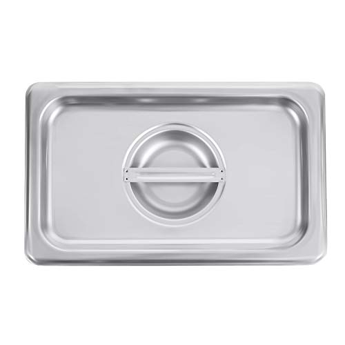 image for Kitma 1/4 Size Stainless Steel Solid Steam Table Pan Cover, Pan Lids, 