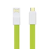 VOJO 4ft Tangle-Free Micro USB Cable [Green], High Speed USB 2.0 Male A to B Sync & Charging Cord for Android, External Battery Pack, Cameras and More