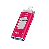 USB Flash Drive for iPhone Photo Stick 256GB Thumb Drive USB3.0 iOS Flash Drive Memory Stick for iPhone iPad Android and Computers(red -256GB)