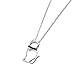 YFN Cat Pendant 925 Sterling Silver Black Cubic Zirconial Women Necklace 18''(Kitty Cat)
