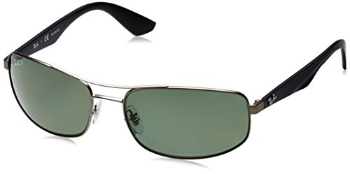 Ray-Ban Metal Man Sunglasses RB3527 029/9A - Matte Gunmetal Frame Polar Dark Green Lenses 61mm Polarized