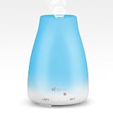 Aromatherapy Diffuser, EC Technology Essential Oil Diffuser Ultrasonic Cool Mist Aroma Humidifier with 7 Changing Colors LED Lights and Waterless Auto Shut-off Function for Office Baby Bedroom