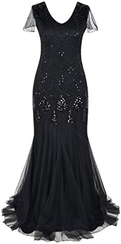 Women Vintage 1920s Sequin Beaded 