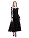 YiZYiF Women's Liturgical Praise Dance Dress with Long Sleeve Round Neck Skirt Costume Black Large