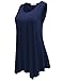 BELAROI Womens Plus Size Tank Tops Summer Sleeveless Scoop Neck Tunic Shirts Casual Loose T-Shirts Blouse(3X,Navy Blue)