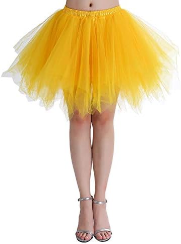 MizHomeWomens Soild Color Tutu Skirt Layered Tulle Skirt Adult Halloween Costumes