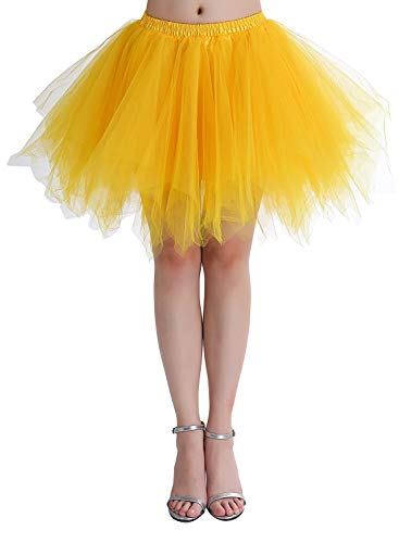 MizHomeWomens Soild Color Tutu Skirt Layered Tulle Skirt Adult Halloween Costumes