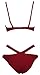 Vogueric Womens Sexy Strappy Bikini Swimsuit Push Up Padded Top Bathing Suit Red Small