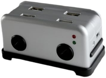 4 Ports USB 2.0 HUB SD/SDHC Card Reader - Toaster - Silver
