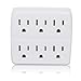 Maxxima 6 Grounded Outlet Wall Plug Adapter, Wall Tap Splitter, Outlet Extender, Turn 2 Outlets Into 6 (Pack of 2)