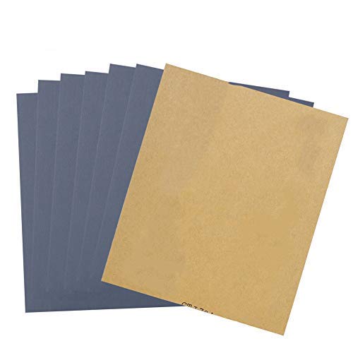 Walfront 100PCS Sandpaper, Wet & Dry Abrasive Paper, Waterproof Sanding Sheet for Metal Polishing, Woodworking, Crafts & DIY Projects