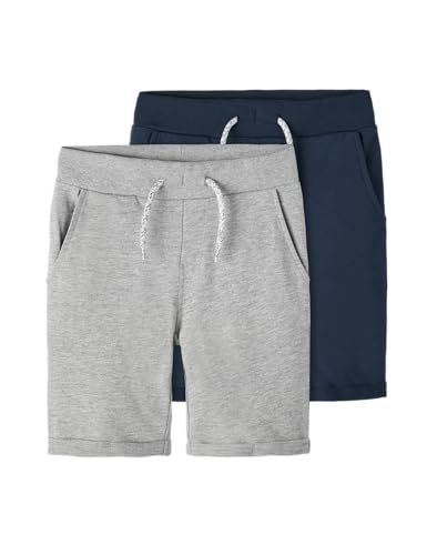 Pantalones Cortos para niños., Grey Melange/Pack:Packed with Dark Sapphire, 104 cm