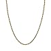 Honolulu Jewelry Company 14K Real Solid Yellow Gold 1mm or 2mm Rope Chain Necklace Lobster Clasp, 16