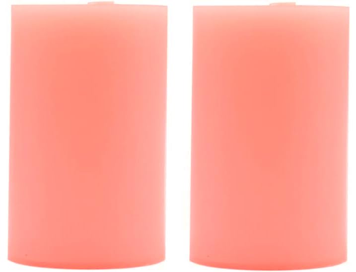 KuTi Kai Solid Colour Pillar Candle,Unscented Smokeless Cotton Wick - Long Burn Time, Suitable for Weddings, Church, Home Decoration, Restaurants, Spa 2pcs/Set (Pink, 5x7.5cm)
