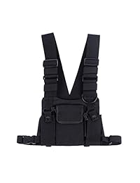Trdio Universal manos libres radio chaleco pecho Rig arnés bolsa frontal bolsa para dos vías radio Walkie Talkie (Rescue Essentials)