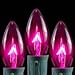 Novelty Lights Incandescent Christmas Replacement Bulbs - Indoor/Outdoor Individual Bulbs for Christmas Tree, Display, & More - C9/E17 Intermediate Base, 7 Watt Lights (Pink, 25 Pack)