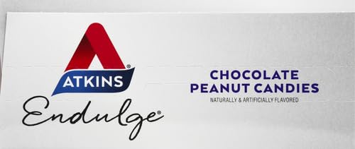 ATKINS ENDULGE CHOCOLATE PEANUT CANDIES, DESSERT FAVORITE, 0G SUGAR, 20 COUNT
