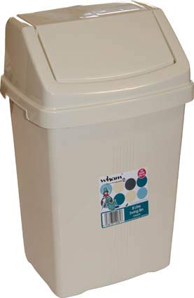 funky gadgets Wham Plastic Swing Bin Waste Recycle Recycling Dustbins Kitchen,Bathroom Rubbish Trash Refused Bins (Cream/Calico, 8L Swing Bin)