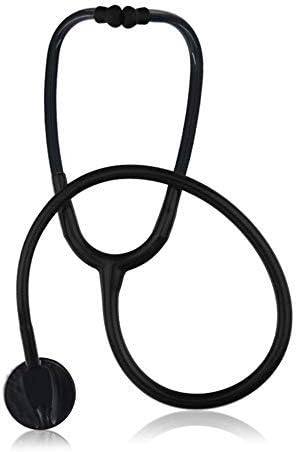 Portable lightweight Stethoscope, Multifunction Doctor accurate Cardiopulmonary Diagnosis Auscultation Flat Black-Plated Head (Black)