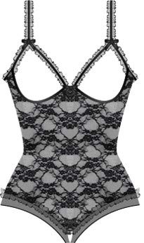 Oh là là Chéri Women's Plus Size Open-Cup Crotchless Teddy, Black - Thumbnail 5