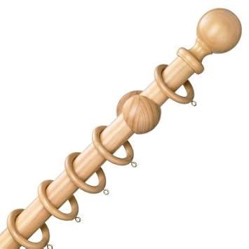 Integra 28mm Wooden Ball Curtain Pole Set Light Oak 150cm
