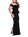 J&Design Women Peplum Drop shoulder Cocktail Party Maxi Evening Dress
