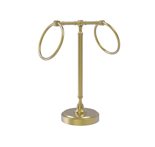 Allied Brass Rwm3 Vanity Top 2 Ring Guest Towel Holder Satin Brass