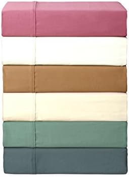 Linen Home 700 Thread Count Luxury Satin Sheet Set, Rich Cotton, Satin Weave, Queen Sheets, Deep Pockets,6-Piece Queen Bed Sheet Set Includes 2 EXTRA pillowcase, Rose