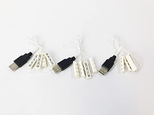 3 Pack – 4 White 1x4 Bricks/White LED Down Lights