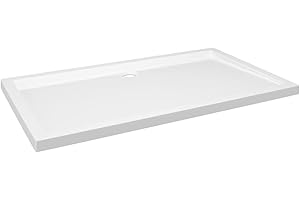 vidaXL Rectangular ABS Shower Base Tray Home Indoor Bathroom Hardware Fixture Plumbing Low Threshold Shower Tray Bath Base White 47.2"