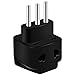 US to Italy Power Plug Adapter, UROPHYLLA Type L Outlet Travel Power Adapter for Italy, Chile, Ethiopia, Lybya, Syria, Tunisia, Uruguay - 3 Pack & Grounded 2 in 1 [Black]